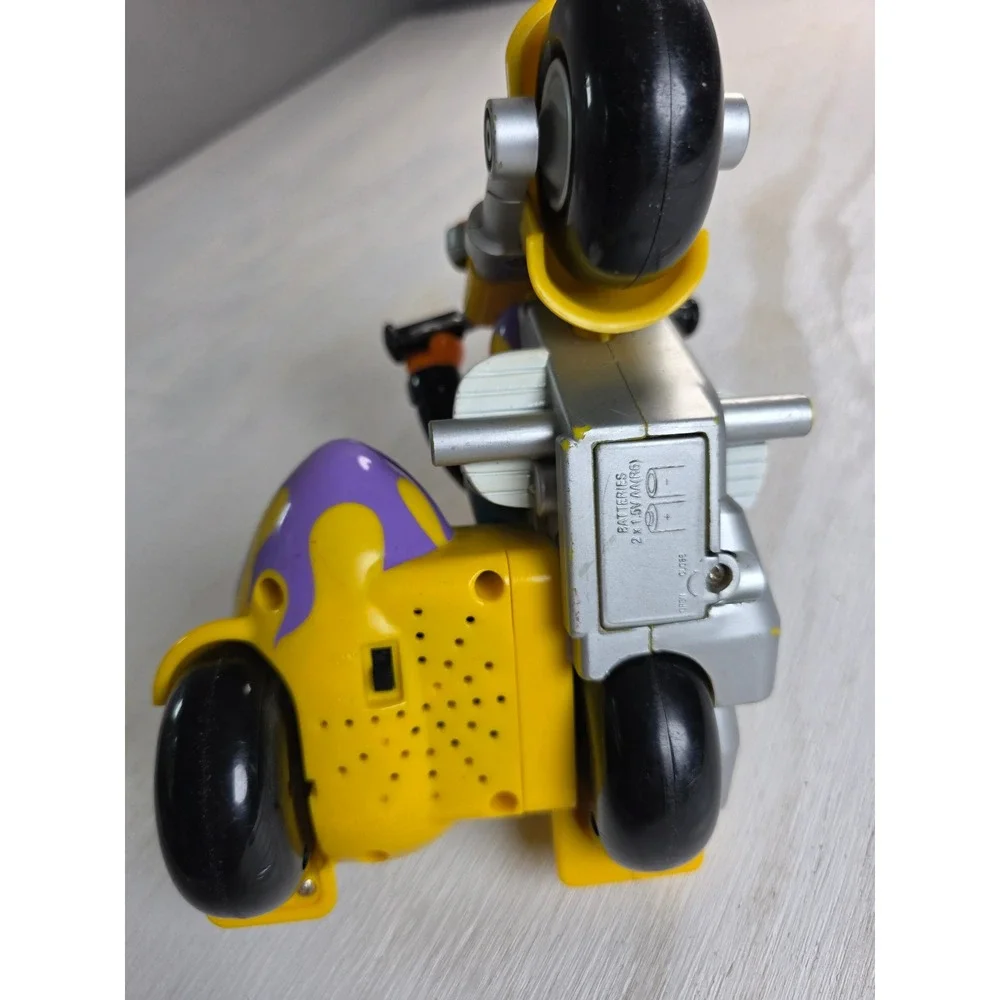 Vintage Sesame Street Bert Ernie Motorcycle Sidecar Toy Yellow Purple Biker